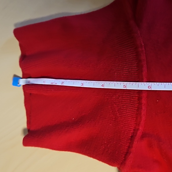 Red Knit Turtleneck Shirt Long Sleeve, size XS - Picture 13 of 13